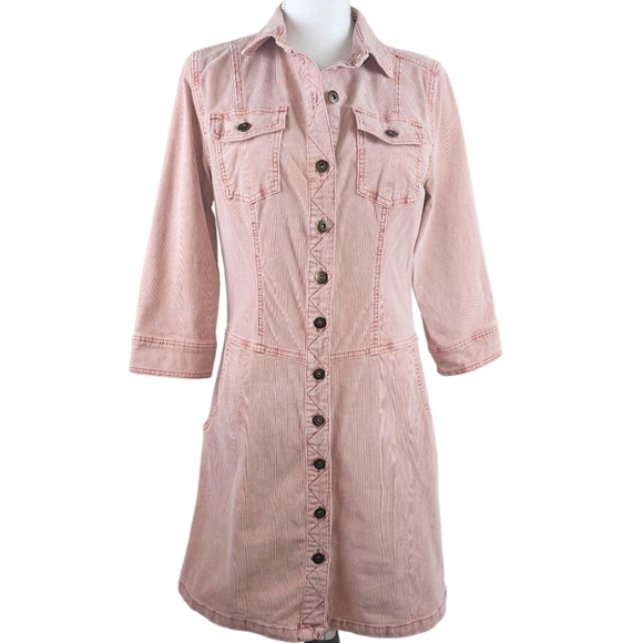 PRANA Merrigan Pink Corduroy Dress In Small - Picture 3 of 8